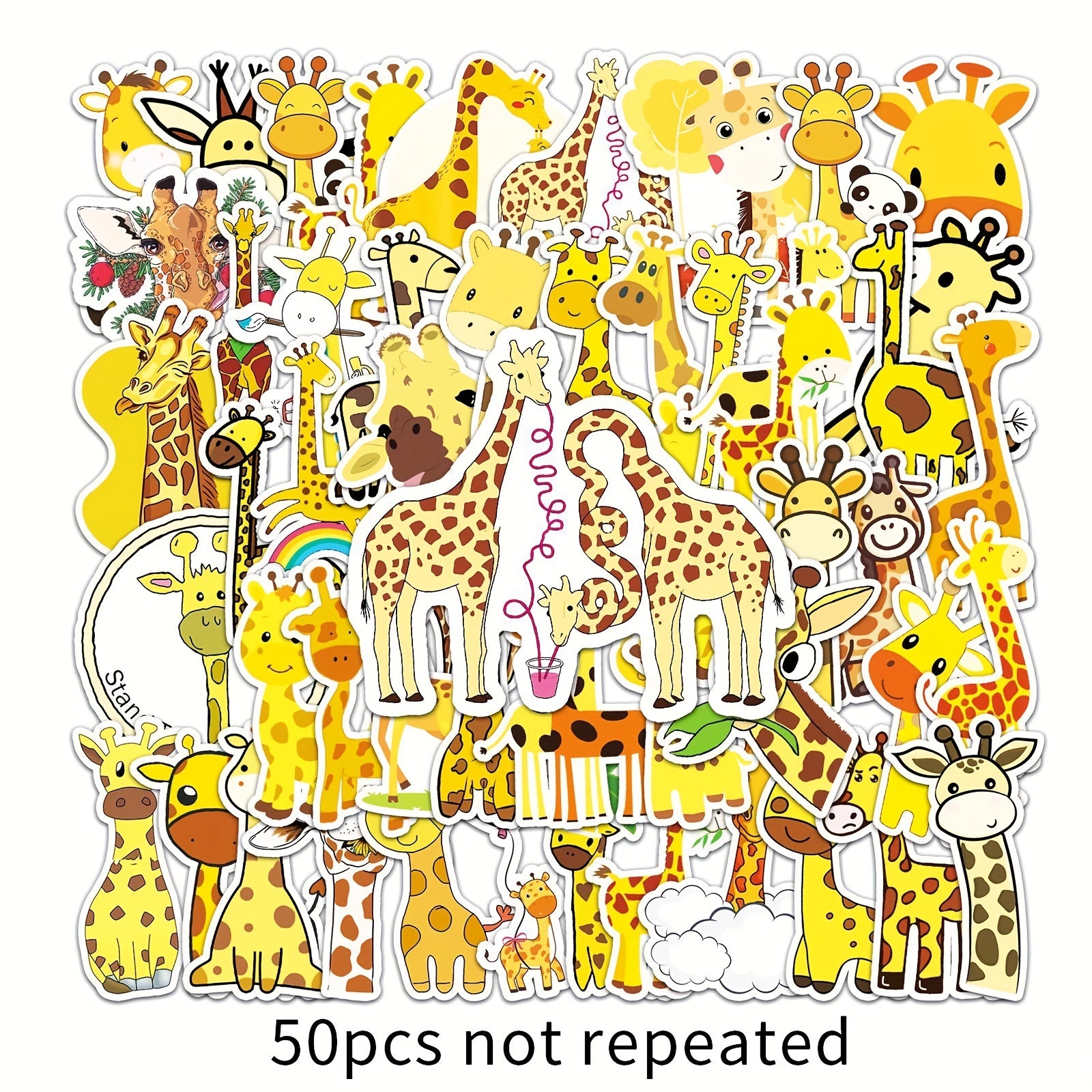 50 Giraffe Doodle Stickers Vinyl Decals Laptop Water Bottle Lu