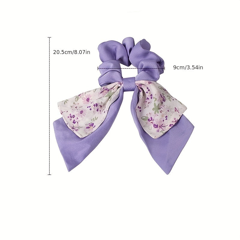 Bow Decor Scarf Scrunchies Candy Hair Rope Sweet Hair Ring