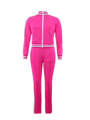  Zipper Long Sleeve Jacket & Pants Sports Set