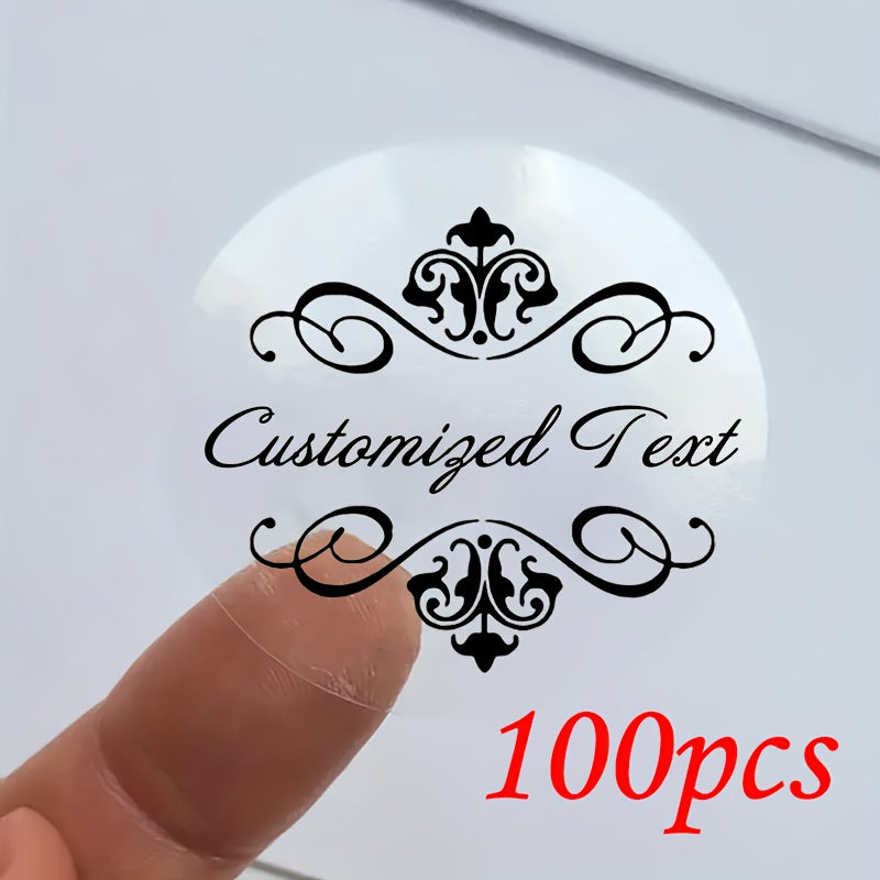 100 Personalized Transparent Stickers for Wedding Birthday Holiday Party