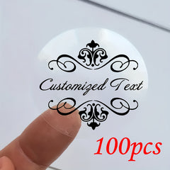 100 Personalized Transparent Stickers for Wedding Birthday Holiday Party