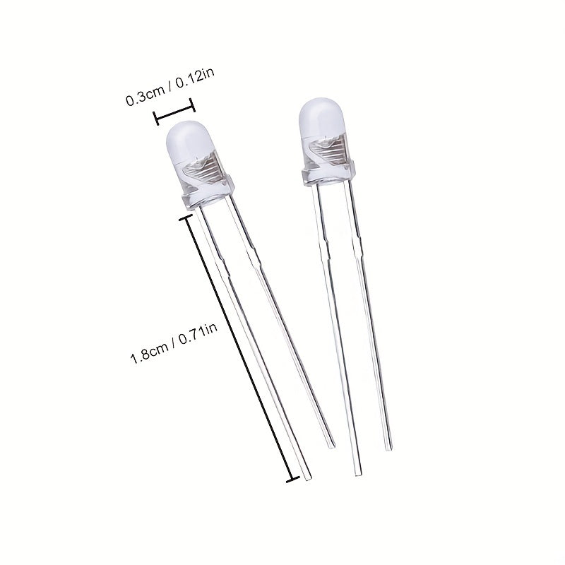 100pcs LED Diode F3 Bright 3MM Red Yellow Green LEDs Kit