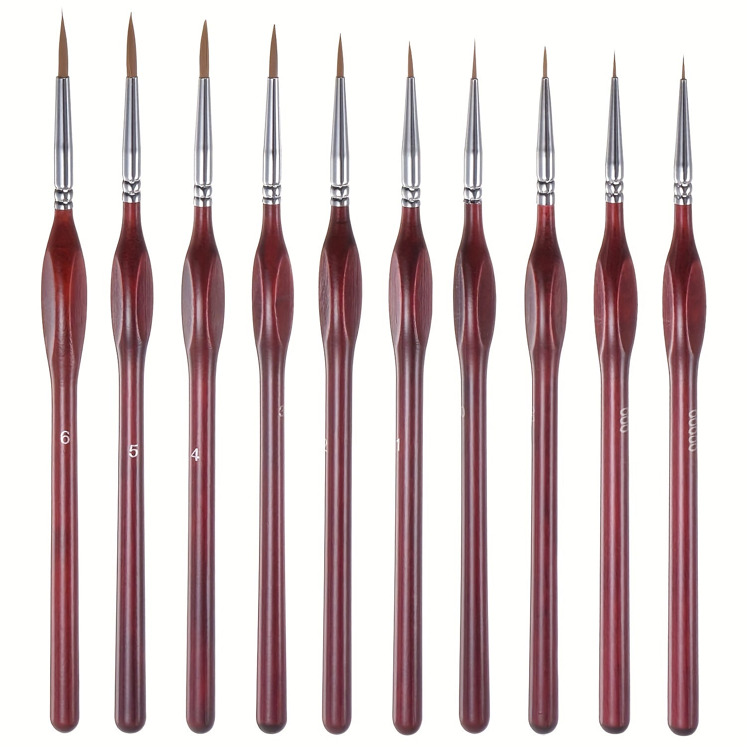 10pcs Fine Detail Paint Brushes Set for Acrylic Watercolor Nail Scale Model