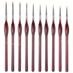 10pcs Fine Detail Paint Brushes Set for Acrylic Watercolor Nail Scale Model