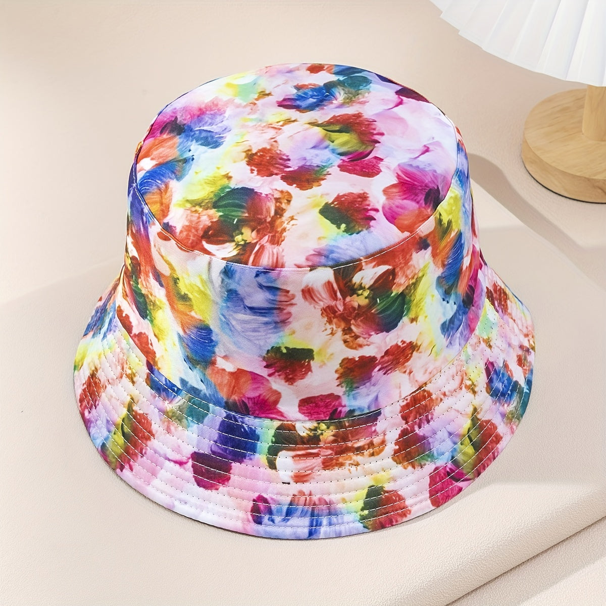 Pink Graffiti Reversible Cotton Fisherman Cap Lightweight Basin Hats For Women
