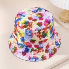 Pink Graffiti Reversible Cotton Fisherman Cap Lightweight Basin Hats For Women