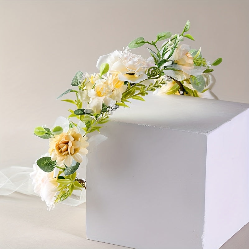 Floral Headband Wedding Hair Accessory Greenery Crown Bridal Photo Shoots