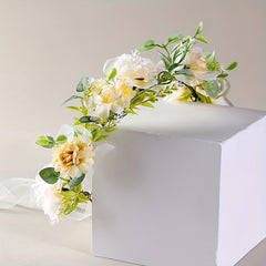 Floral Headband Wedding Hair Accessory Greenery Crown Bridal Photo Shoots