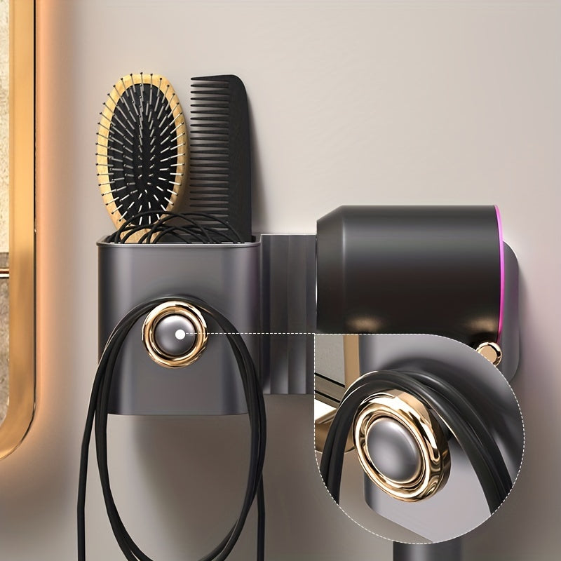 Stylish Wall Mounted Hair Dryer Holder - No Punching Needed