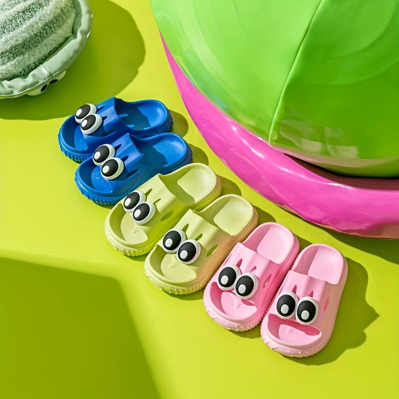 Boys Cartoon Open Toe Slippers Lightweight Comfort Non-slip Indoor Bathroom