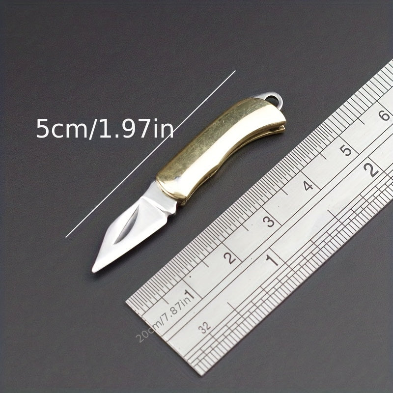 Mini Brass Folding Folder Pocket Keychain Keyring