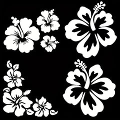 Waterproof Hibiscus Flower Decals for Cars, Trucks, Motorcycles