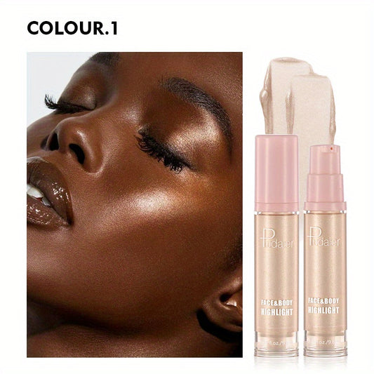 Glittery Liquid Highlight for Face and Body, Waterproof Sparkling Effect