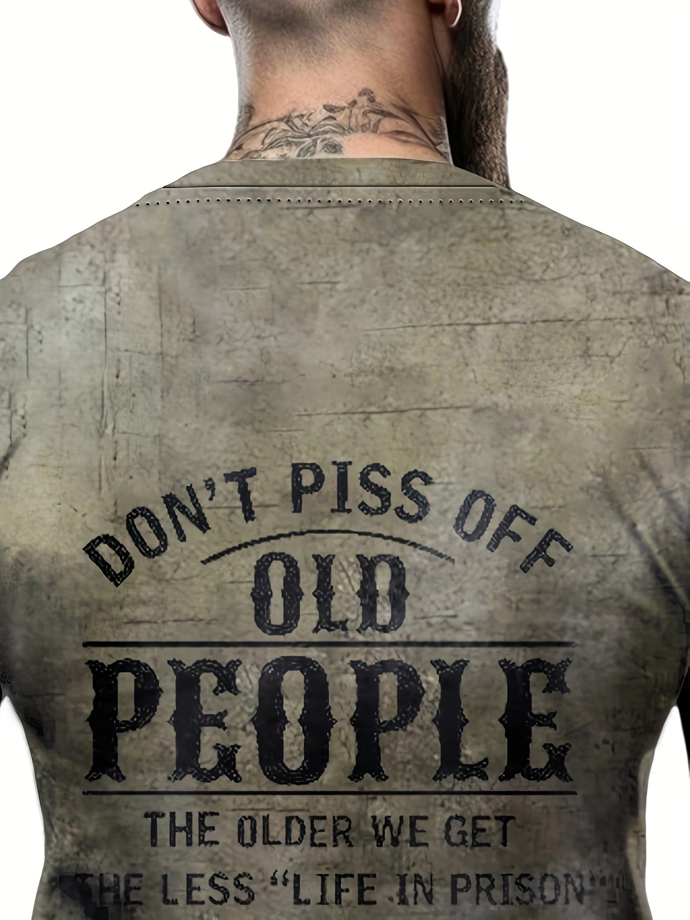Old People Pattern Print Men's Short Sleeve Comfy T-shirt
