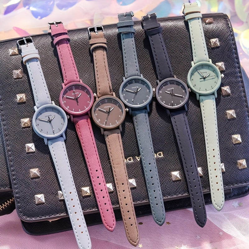 Kids Quartz Watch Colorful Pointer Round Wrist Watch