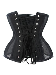 Floral Embroidery Corset Tummy Control Lace Up Body Shaper