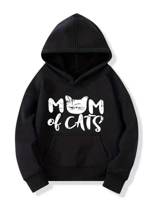 Girls Cat Pattern Smart Hoodie Party Top Pullovers Kids Clothing Gift