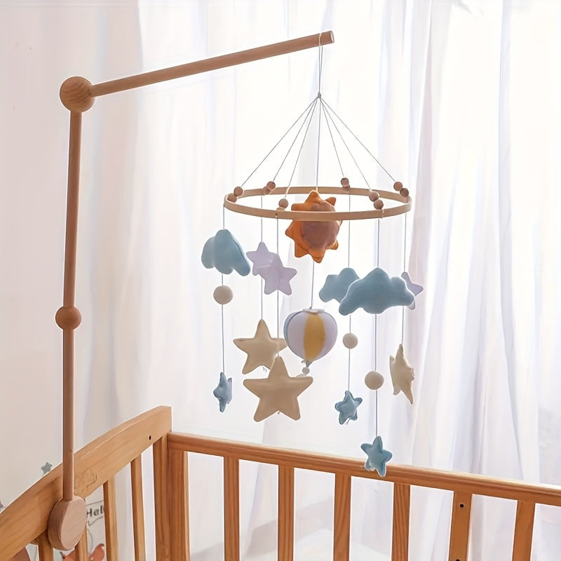 Nordic Hot Air Balloon & Star Felt Crib Decor - Cloud Wind Chime