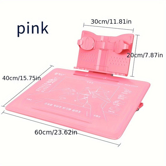 Pink Mprince 2in1 Study Desk w/ Posture Correction & Reading Bookshelf