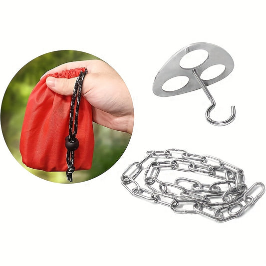 Stainless Steel Camping Tripod Board with Chain for Picnic Tripod Grill