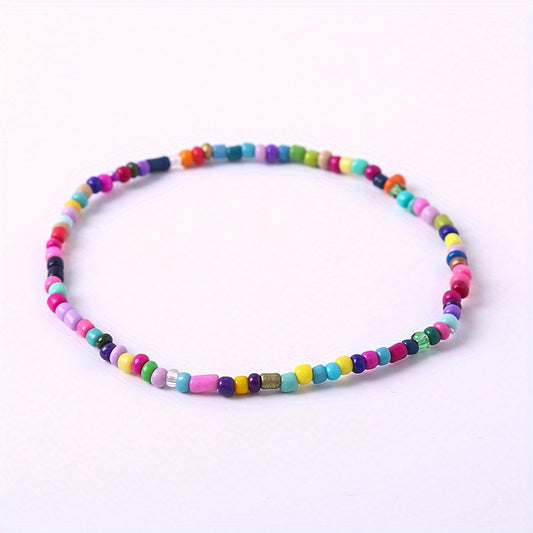 Colorful Glass Bead Bracelet Anklet Boho Accessories