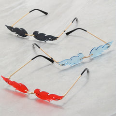 3 Pairs Fire Shaped Flame Sunglasses for Party Prom