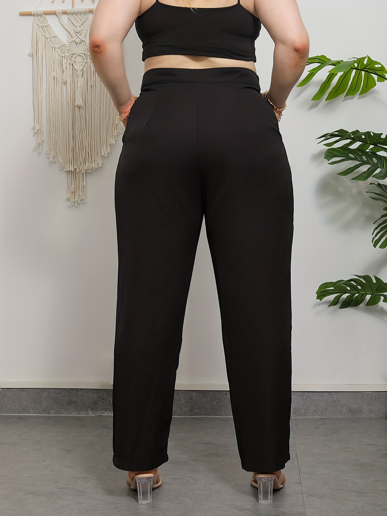  High Rise Wide Leg Workwear Pants