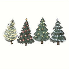 Christmas Tree Heat Transfer Stickers Xmas Iron On Patches Decals