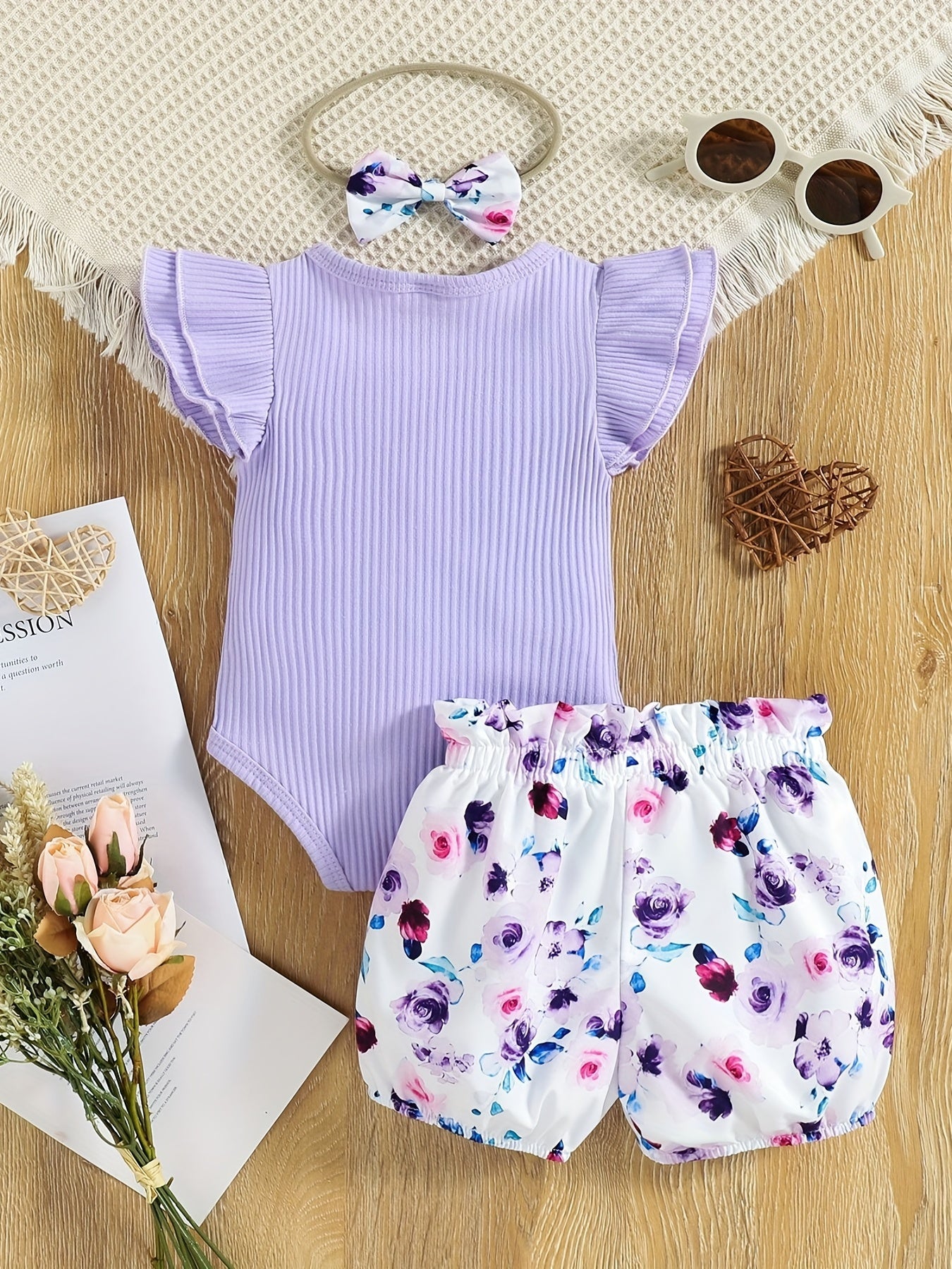 Baby Girls Auntie Is My Bestie Ruffle Onesie Set
