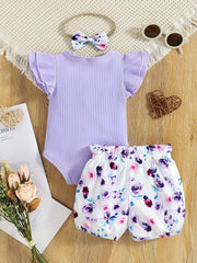 Baby Girls Auntie Is My Bestie Ruffle Onesie Set