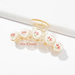 Tulip Flower Hair Claw Clip Non Slip Strong Hold Grip Hair Jaw Clip