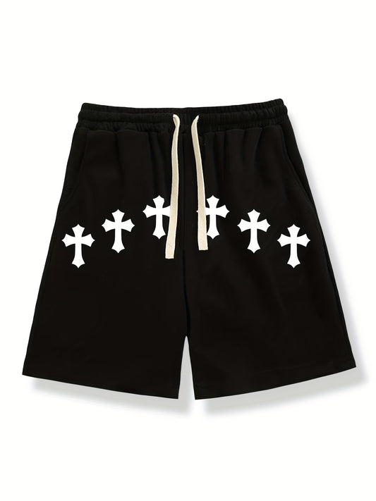 Graphic Print Solid Casual Stretch Shorts for Men
