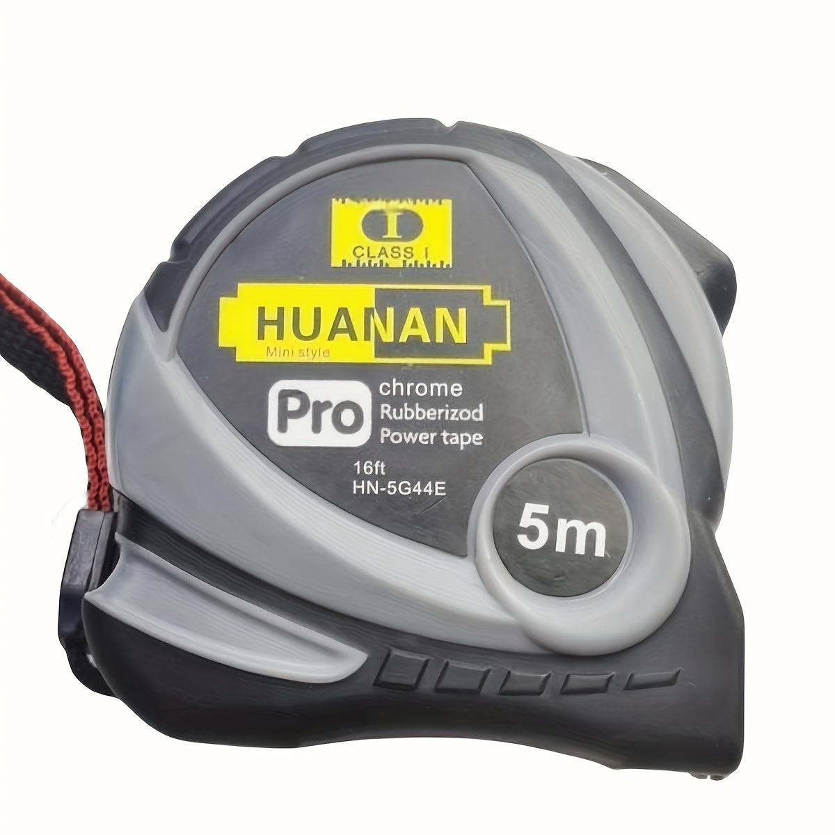 Stainless Steel 5m Rubber-Coated Tape Measure, Anti-Fall, Wear Resistant