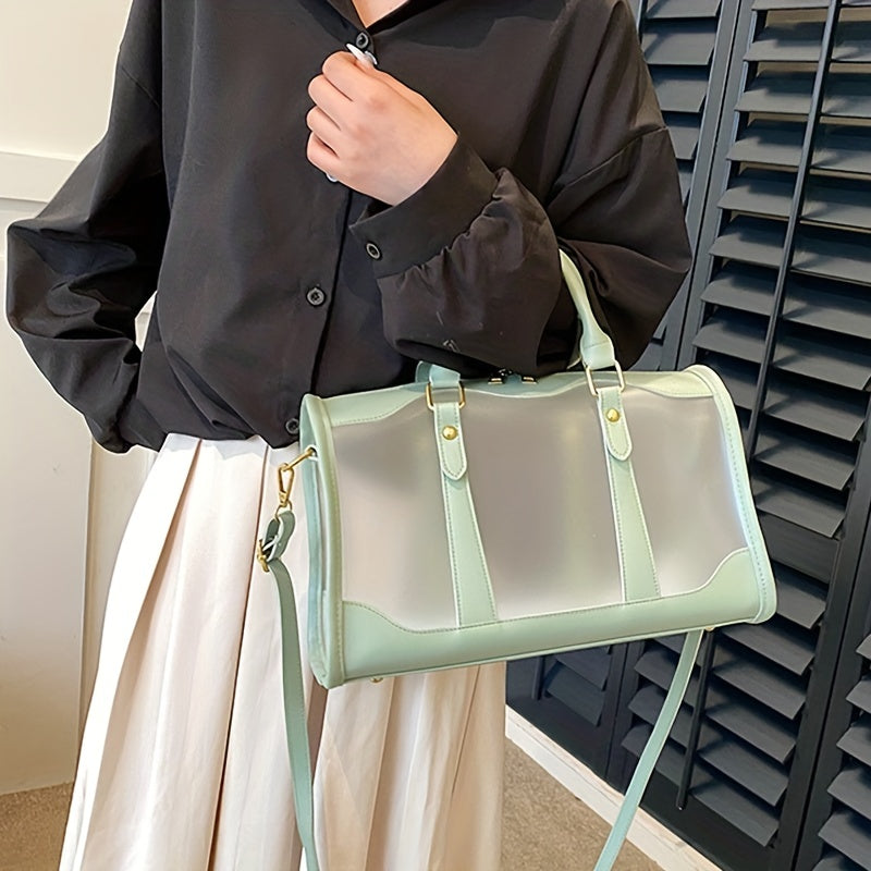 Clear PVC Frosted Travel Bag Large Capacity Crossbody Duffle Bag
