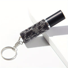1PC Rhinestone Perfume Bottle Keychain 10ml