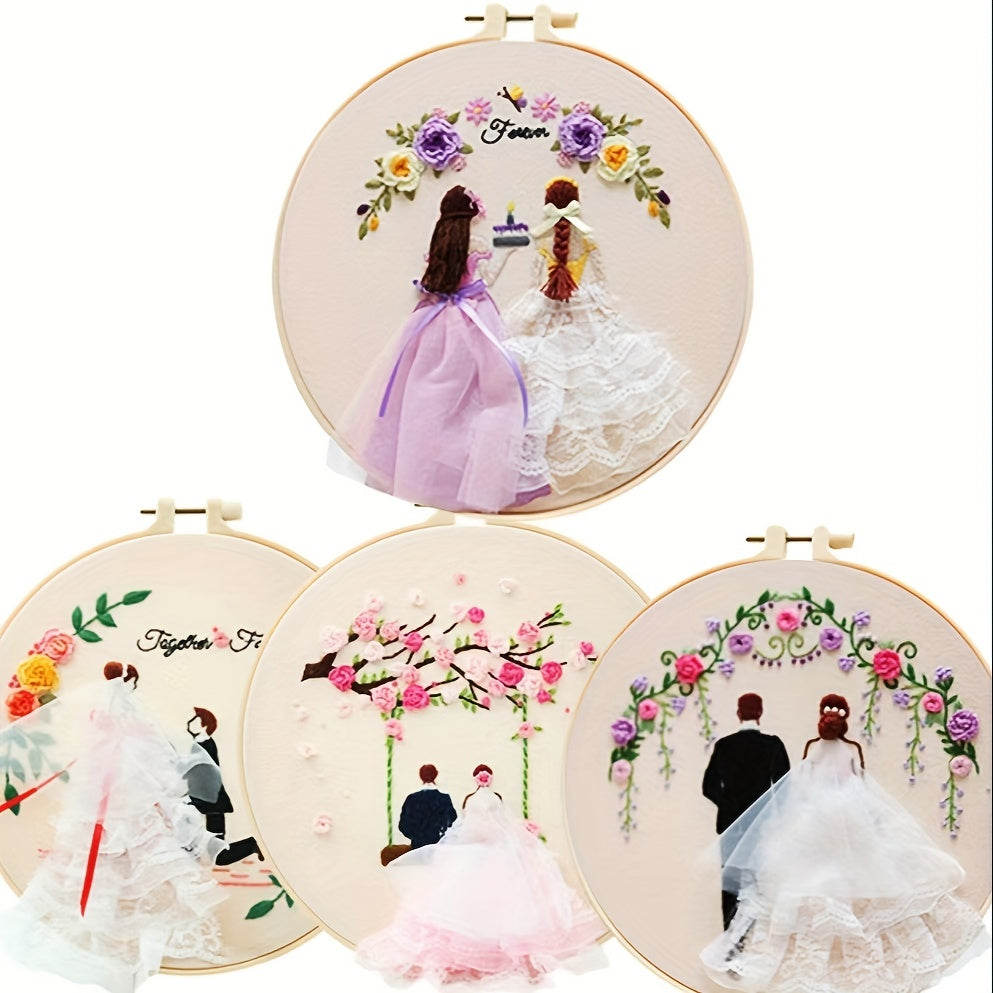 3D Embroidery Kit With Wedding Ceremony Pattern DIY Cross Stitch Set