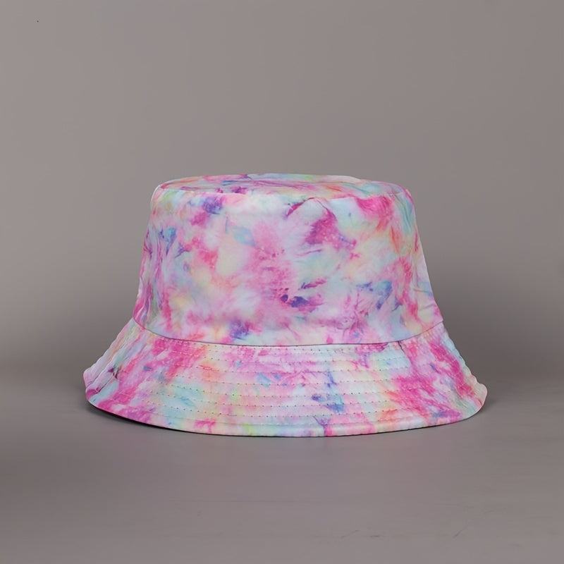 Pink Tie Dye Bucket Hat Reversible Sun Hat for Women