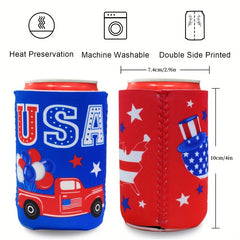 12pcs Pattern Insulated Beer Can Cooler Set for Various Events