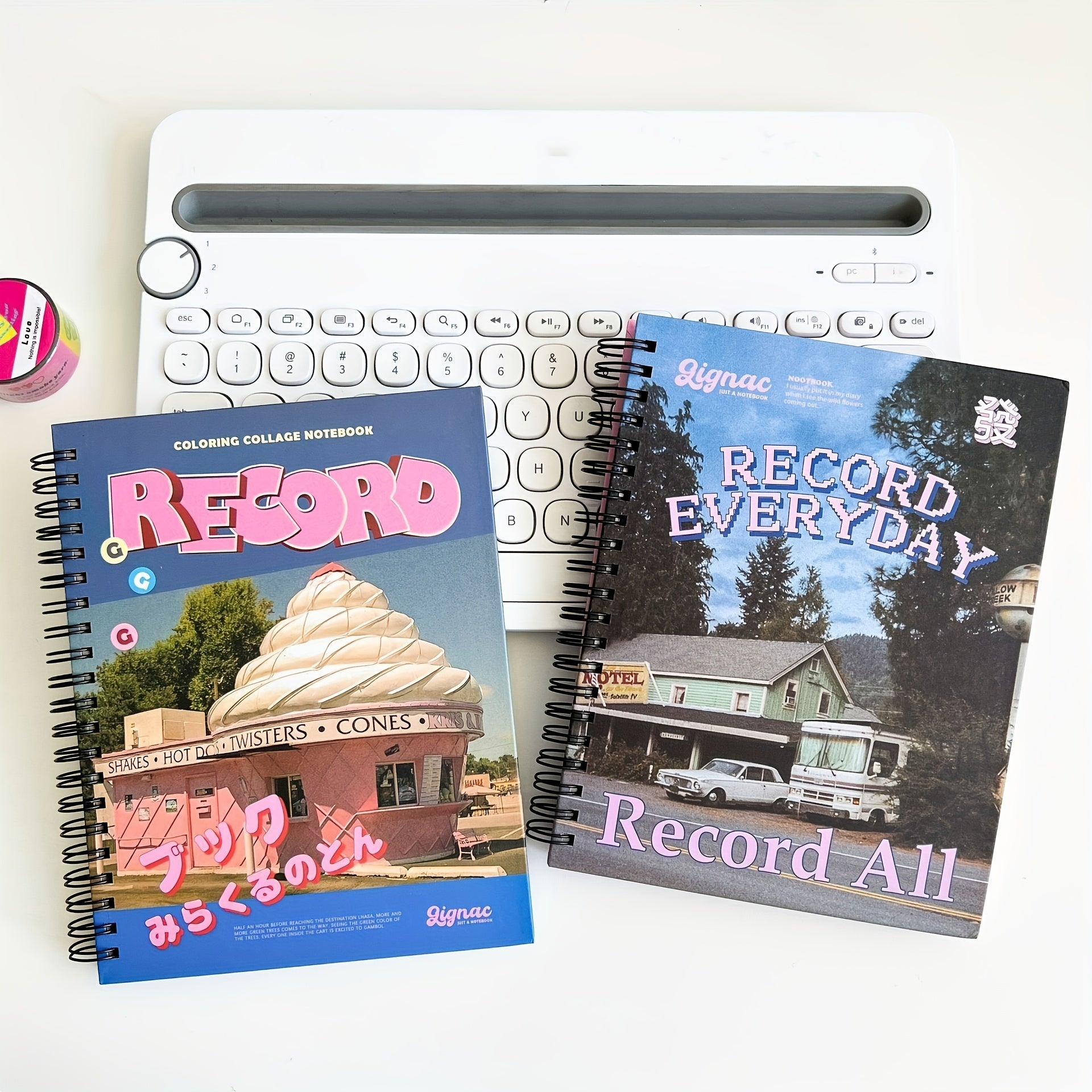 Coil Book Flat Book Retro Style 128 Pages Diary Notebook