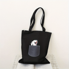 Dog Print Canvas Bag Eco friendly Shopping Bag