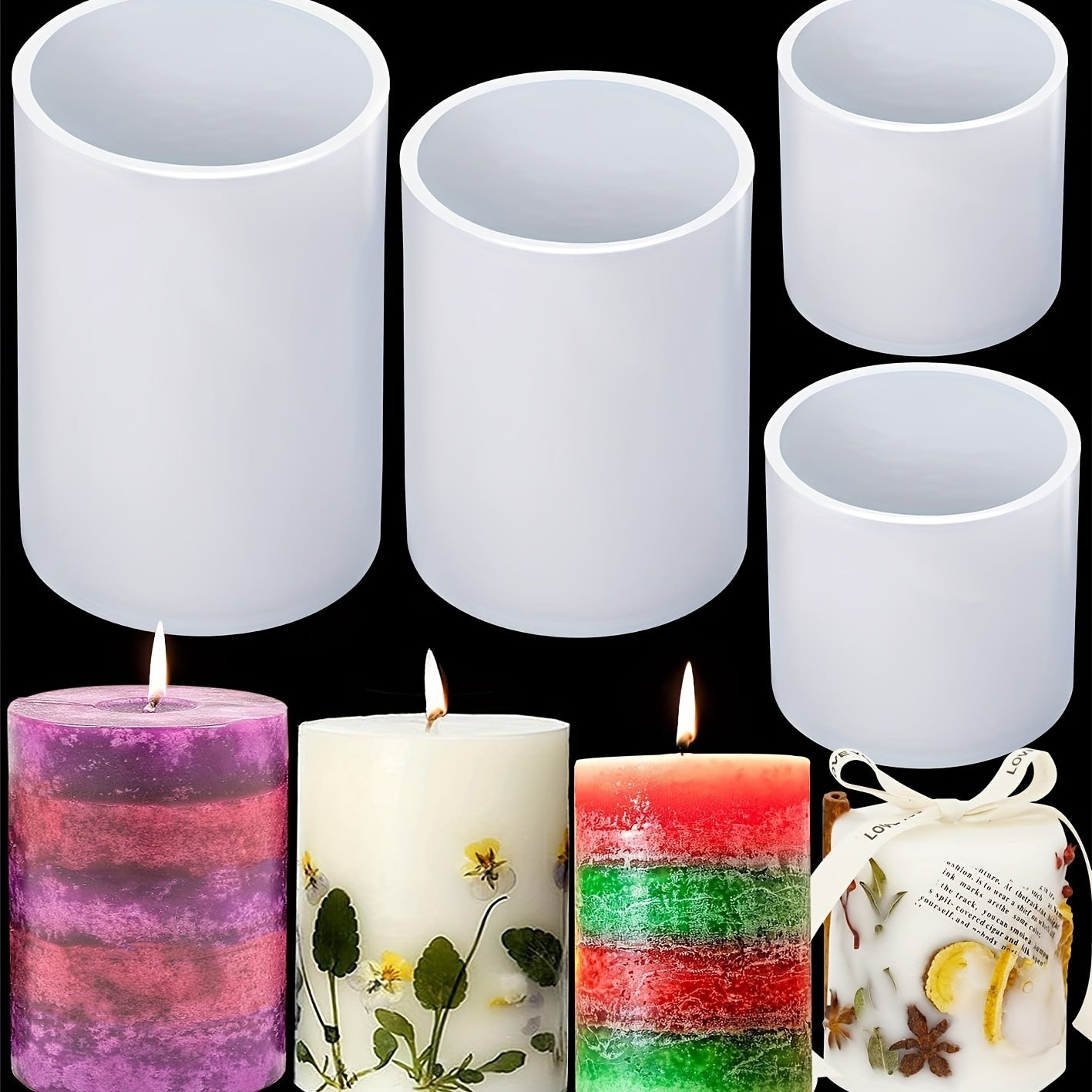 Cylindrical Candle Molds Resin Soap Clay Craft