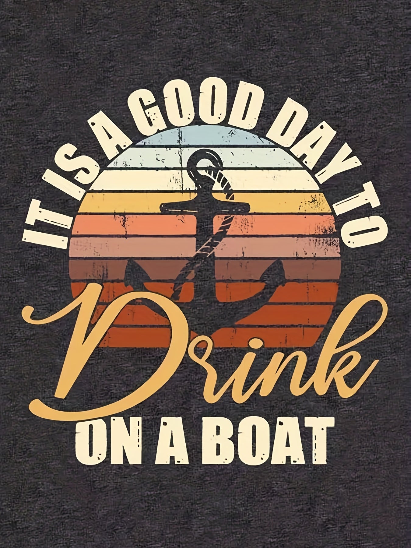 Anchor & Letter Print Tank Top Summer Sleeveless Top