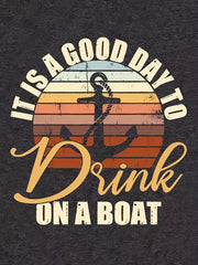 Anchor & Letter Print Tank Top Summer Sleeveless Top