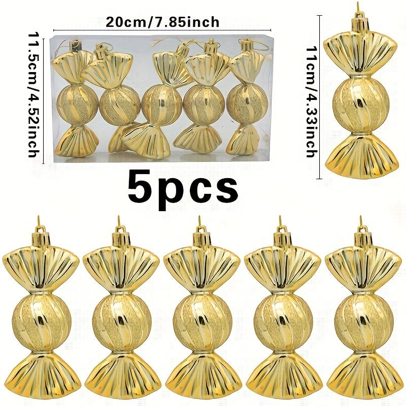 5pcs Christmas Tree Pendant Candy Shape Family Party Decoration
