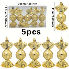 5pcs Christmas Tree Pendant Candy Shape Family Party Decoration