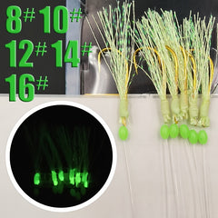1 Pack Lunker Sabiki Rig with Luminous Bead Night Fishing Tackle