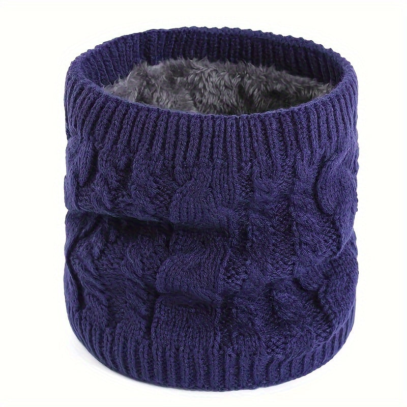 Winter Velvet Knitted Scarf Ring Outdoor Headgear Neck Gaiter