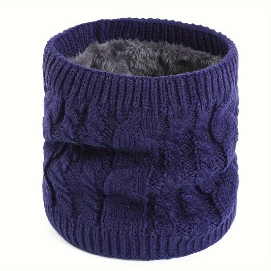 Winter Velvet Knitted Scarf Ring Outdoor Headgear Neck Gaiter