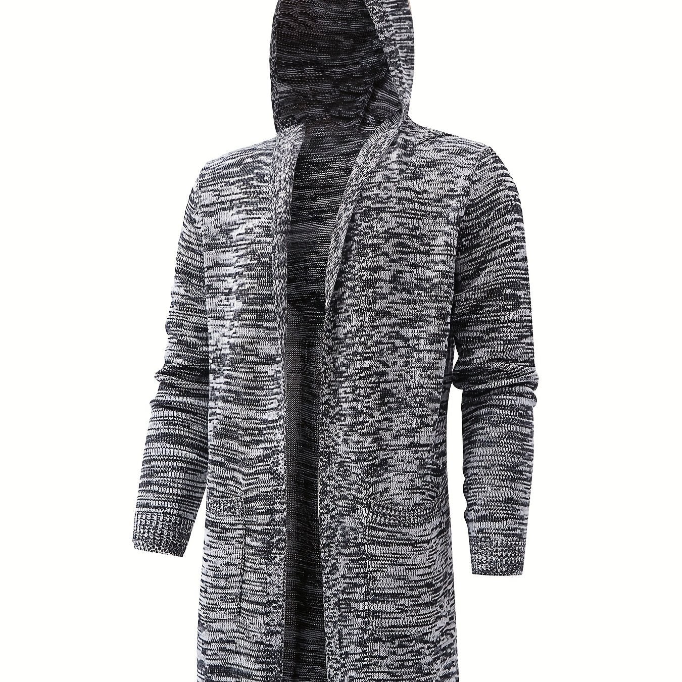 Knitted Hooded Cardigan Men's Warm Overcoat