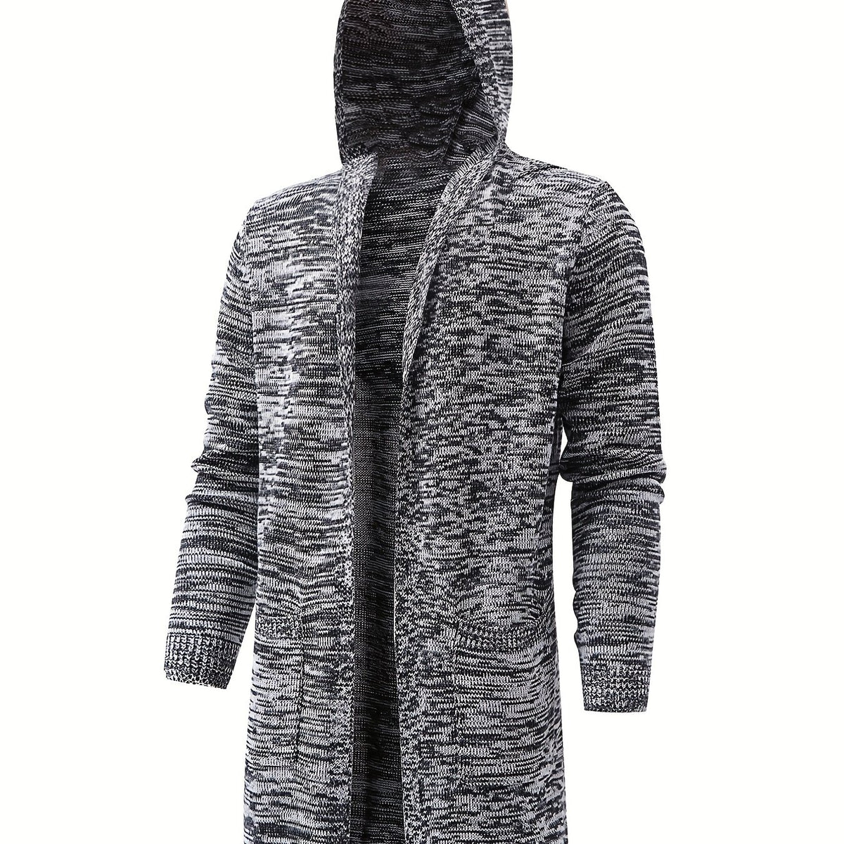 Knitted Hooded Cardigan Men's Warm Overcoat